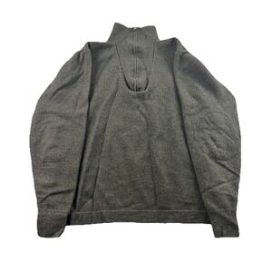 Stetson Sweater Mens Size Medium Wool Green 1/4 Zip Long Sleeve With Elbow Pads